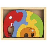 Puzzle familia de elefanti